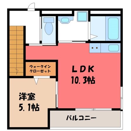 宇都宮駅 バス25分  富士見小北口下車：停歩1分 2階の物件間取画像